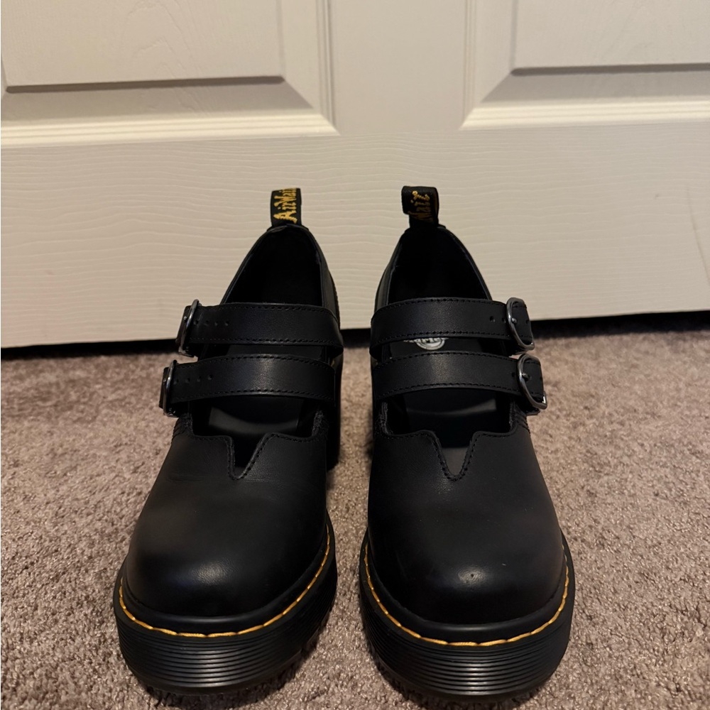 Dr Martens EVIEE SENDAL LEATHER HEELED SHOES - Picture 10 of 13